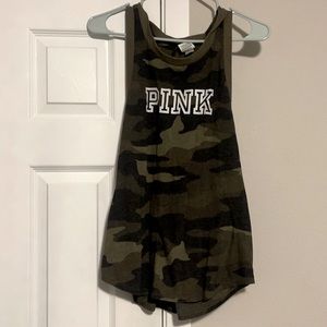 PINK Camo tank with open back